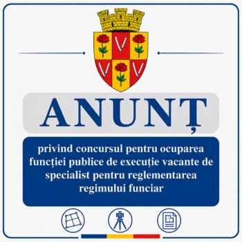 ANUNȚ privind concursul pentru ocuparea funcției publice de execuție vacante de specialist pentru reglementarea regimului funcia